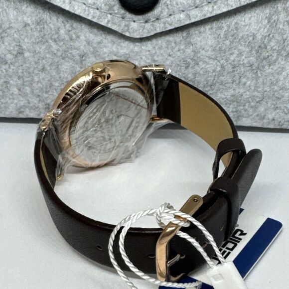 Jedir M.6014 Men Black Leather Strap Analog White Dial Quartz Wrist Watch JNA61 - Picture 9 of 12